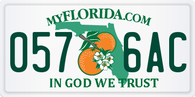 FL license plate 0576AC