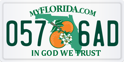 FL license plate 0576AD