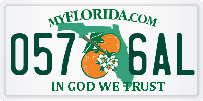 FL license plate 0576AL