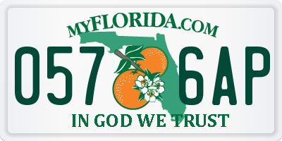 FL license plate 0576AP