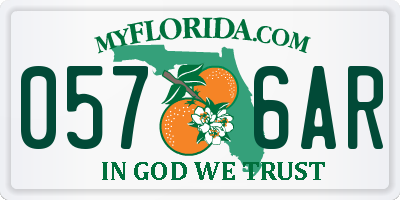 FL license plate 0576AR