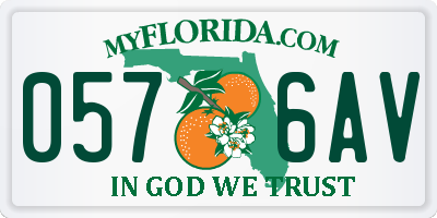 FL license plate 0576AV