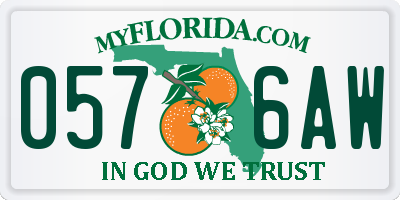 FL license plate 0576AW