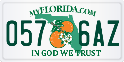 FL license plate 0576AZ