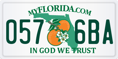 FL license plate 0576BA