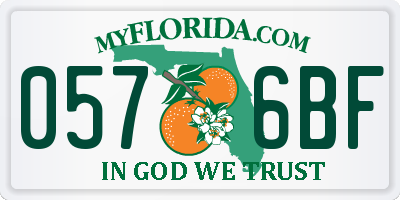 FL license plate 0576BF