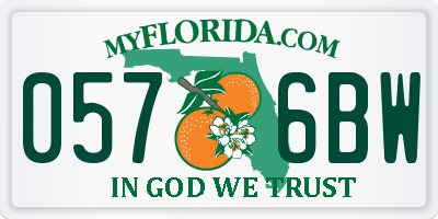 FL license plate 0576BW