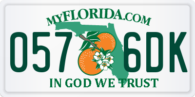 FL license plate 0576DK