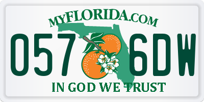 FL license plate 0576DW