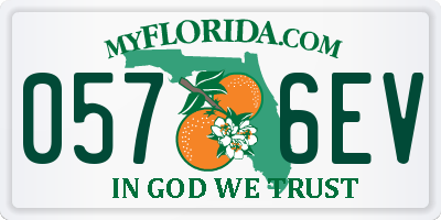 FL license plate 0576EV