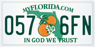 FL license plate 0576FN