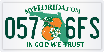 FL license plate 0576FS