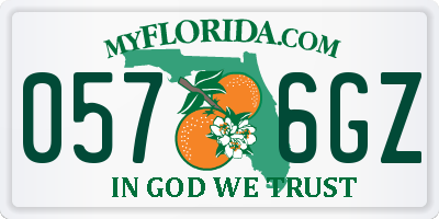 FL license plate 0576GZ