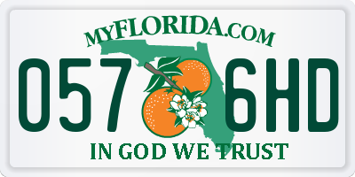 FL license plate 0576HD