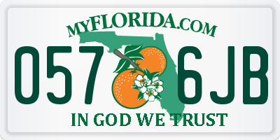 FL license plate 0576JB