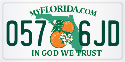 FL license plate 0576JD