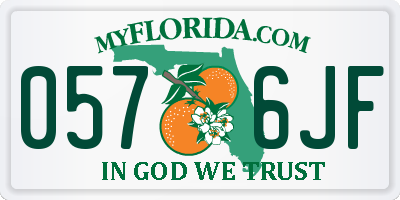 FL license plate 0576JF