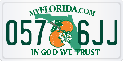FL license plate 0576JJ