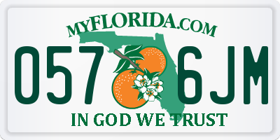 FL license plate 0576JM