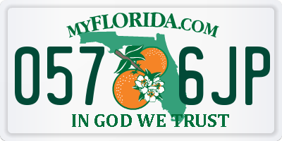 FL license plate 0576JP