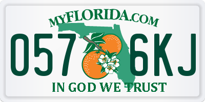 FL license plate 0576KJ