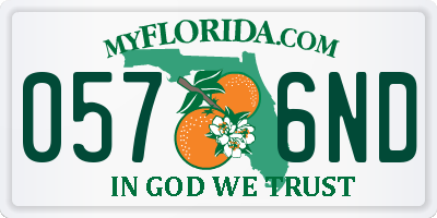 FL license plate 0576ND