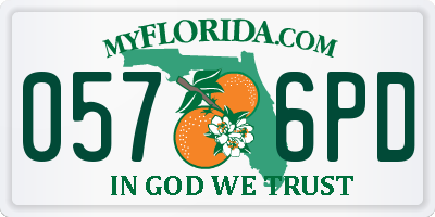 FL license plate 0576PD