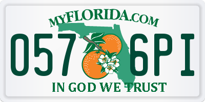FL license plate 0576PI