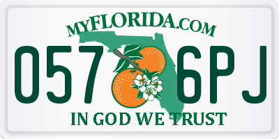 FL license plate 0576PJ