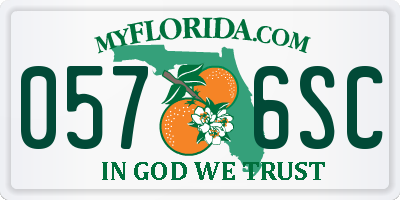 FL license plate 0576SC