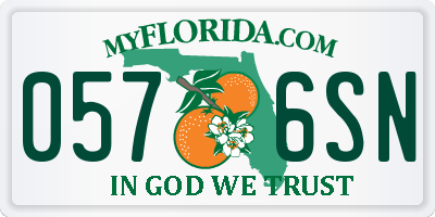 FL license plate 0576SN