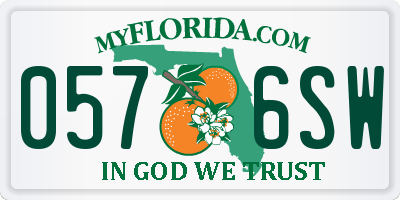 FL license plate 0576SW