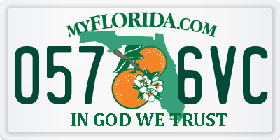 FL license plate 0576VC
