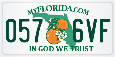 FL license plate 0576VF