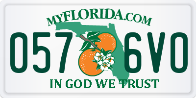 FL license plate 0576VO