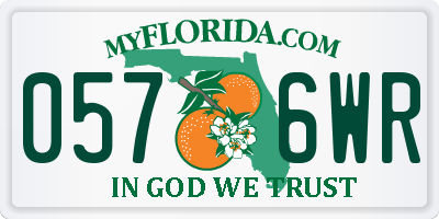 FL license plate 0576WR