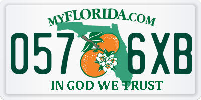 FL license plate 0576XB