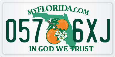 FL license plate 0576XJ