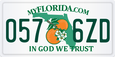 FL license plate 0576ZD