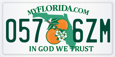 FL license plate 0576ZM