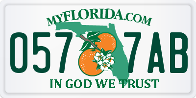 FL license plate 0577AB