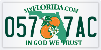 FL license plate 0577AC