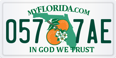 FL license plate 0577AE