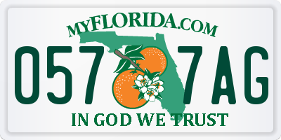 FL license plate 0577AG
