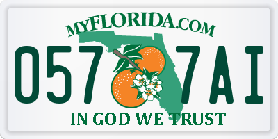 FL license plate 0577AI