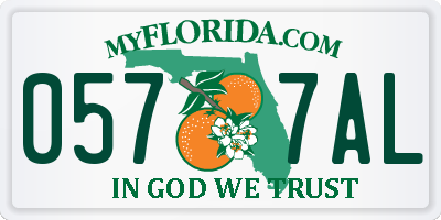 FL license plate 0577AL