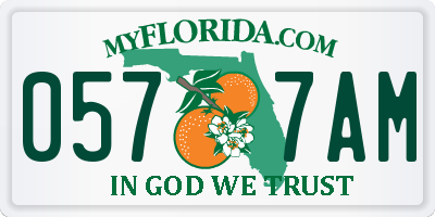 FL license plate 0577AM