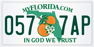 FL license plate 0577AP