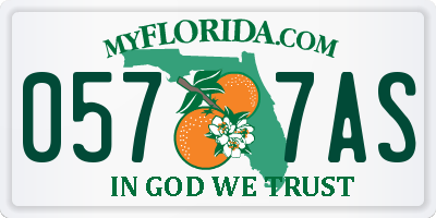 FL license plate 0577AS