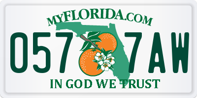 FL license plate 0577AW